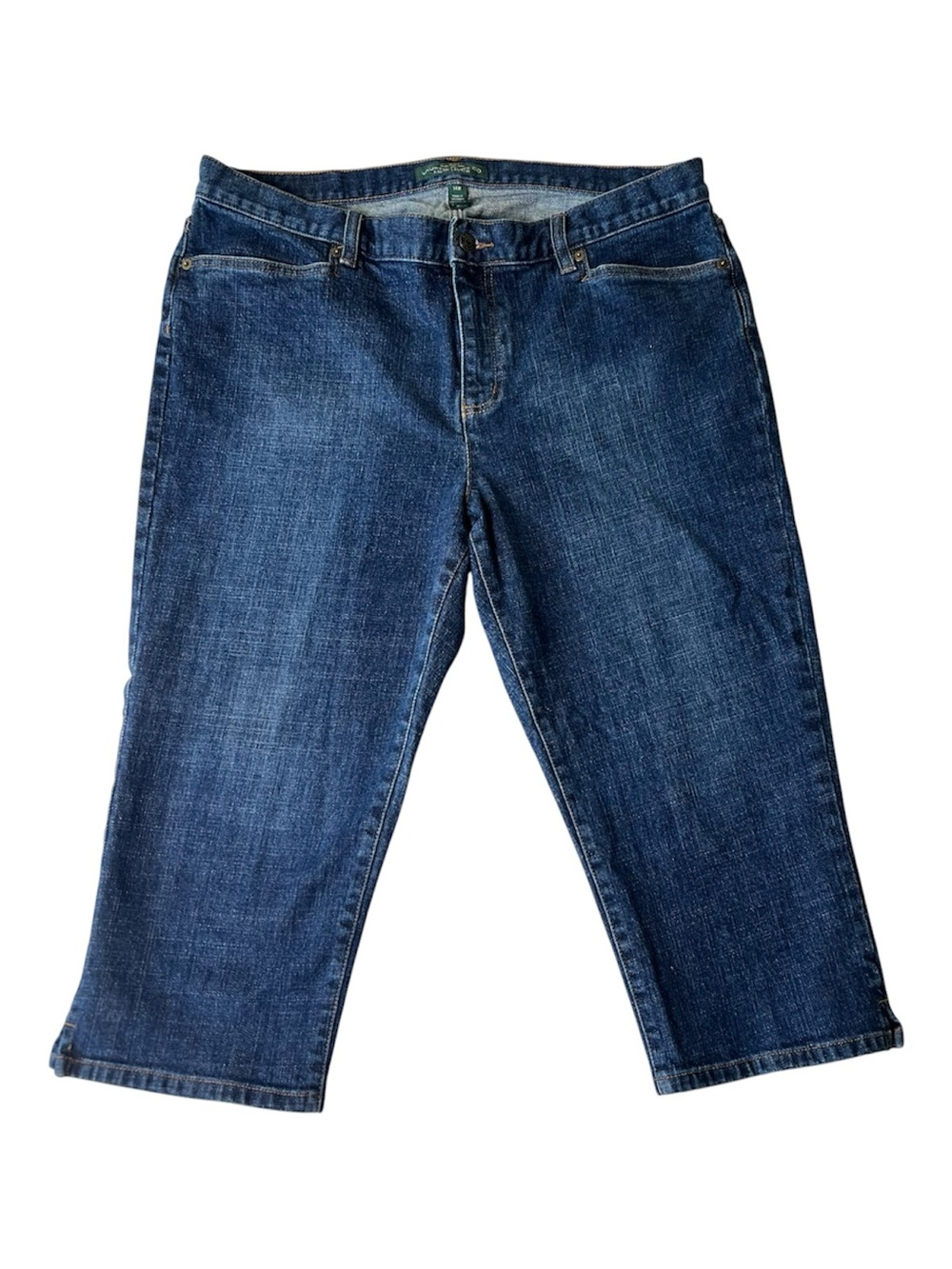 Lauren Ralph Lauren Capris Size 14W Blue Denim Classic Midcalf Stretch Jeans